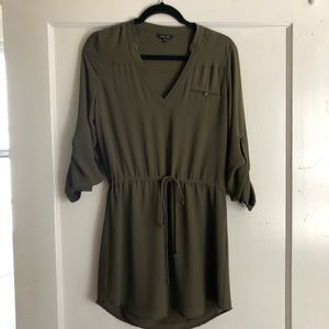 NAKED ZEBRA OLIVE GREEN DRESS